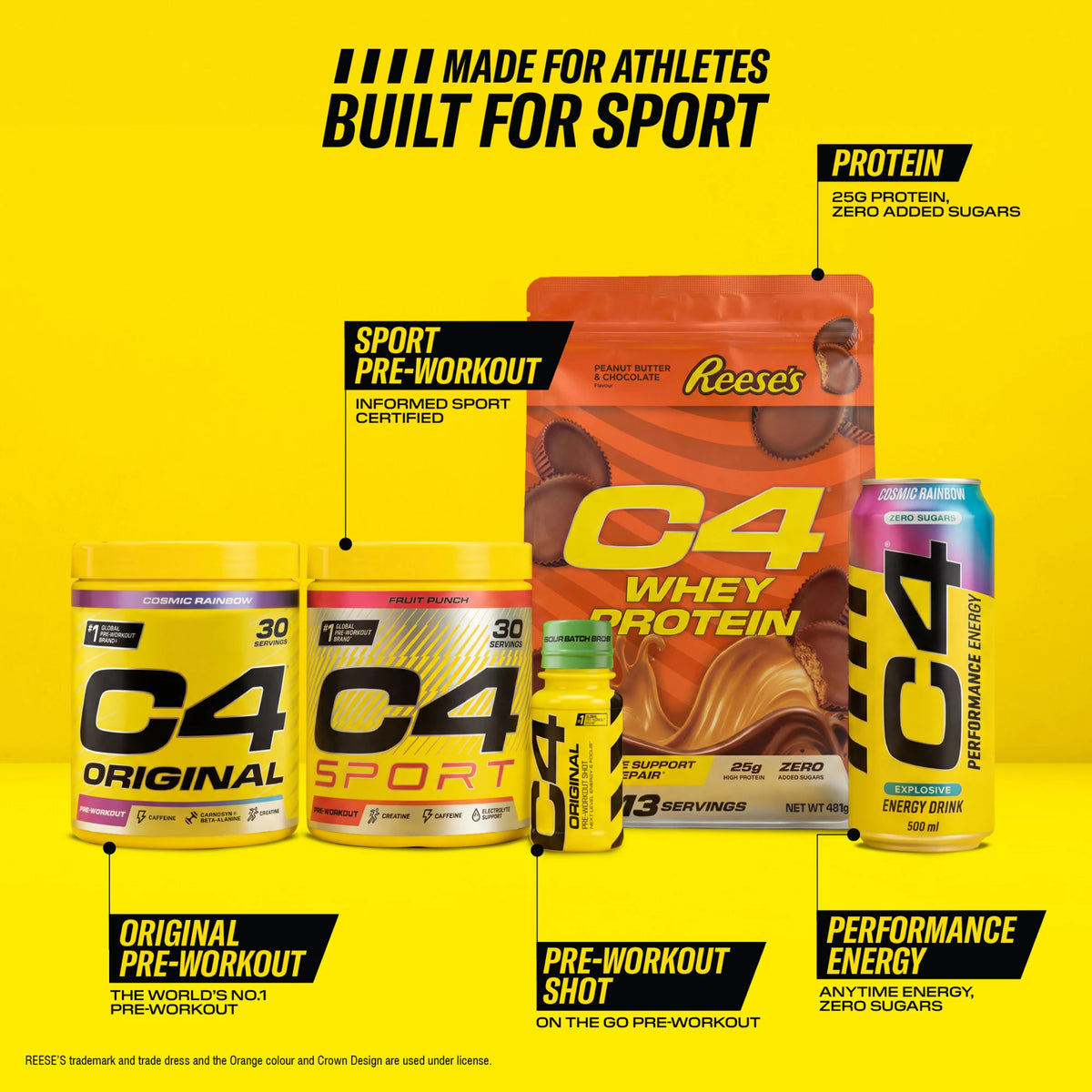 C4 Original Shot nutrition facts label