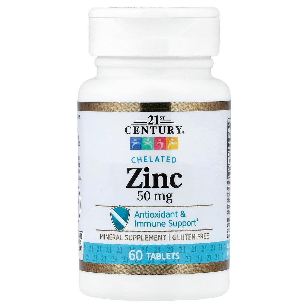 21st Century Chelated Zinc 50mg 60 Tablets
