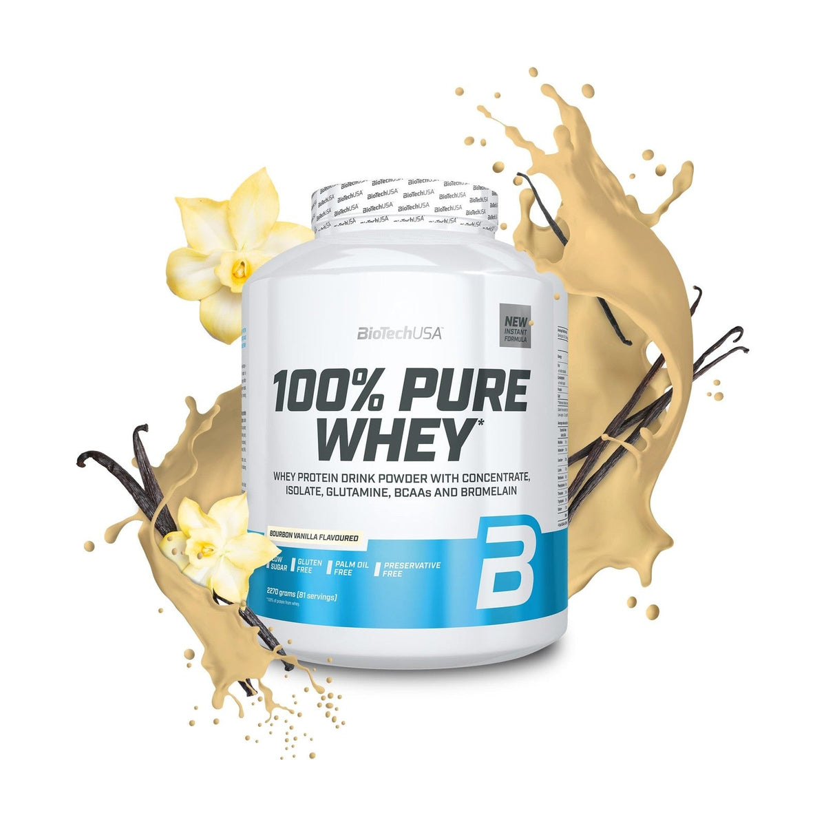 BioTechUSA 100% Pure Whey 5LBS - Bourbon Vanilla