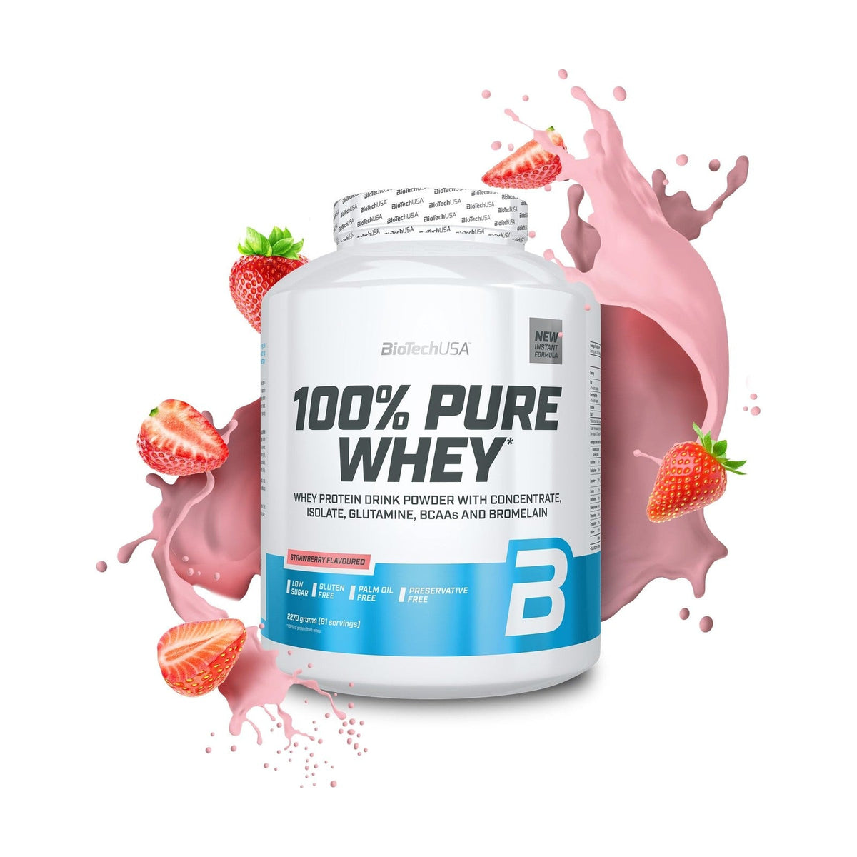 BioTechUSA 100% Pure Whey 5LBS - Strawberry