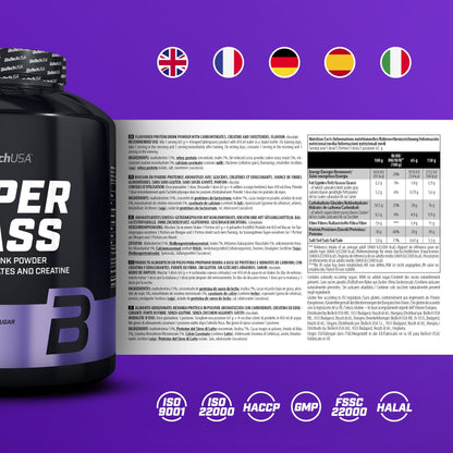 Nutrition facts for BioTechUSA Hyper Mass 4KG - Chocolate