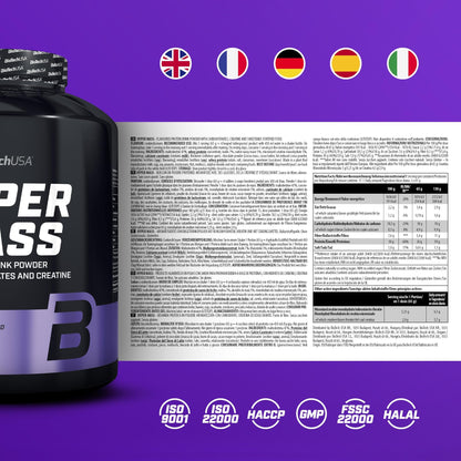 Nutrition facts for BioTechUSA Hyper Mass 4KG - Cookies & Cream