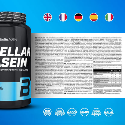 Nutrition facts for BioTechUSA Micellar Casein 908G - Vanilla
