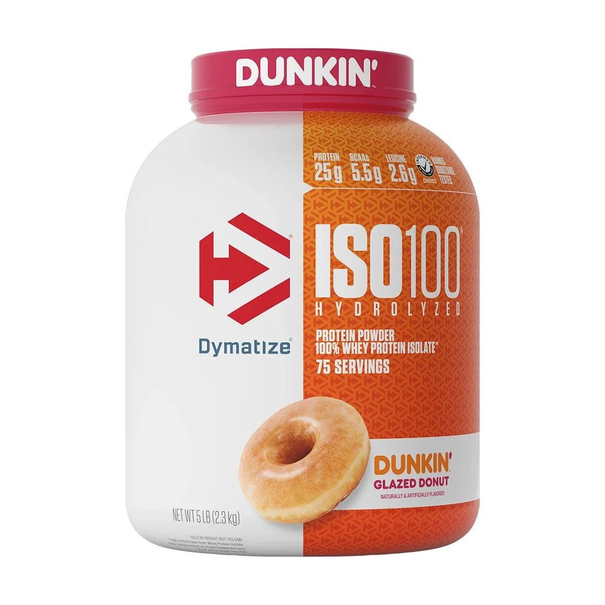 Dymatize ISO100 Hydrolyzed Protein Powder 5LBS - Dunkin' Glazed Donut