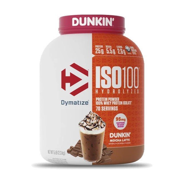 Dymatize ISO100 Hydrolyzed Protein Powder 5LBS - Dunkin' Mocha Latte