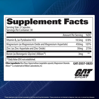 GAT Sport ZMAG-T 90 Veg Capsules: supplement facts