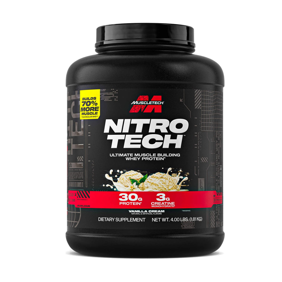 MuscleTech Nitro-Tech (Whey & Creatine Formula) 1.8KG, Vanilla Ice Cream