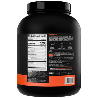 Nutrition facts for Rule 1 R1 Protein Whey Isolate 5lbs - Chocolate Fudge